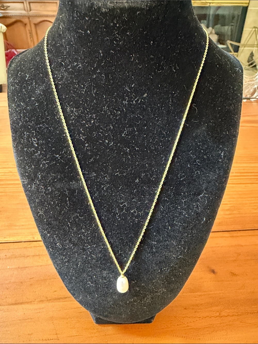 🔥🔥  BlueElm Gold Chain Necklace with Faux Pearl Pendant, NIB